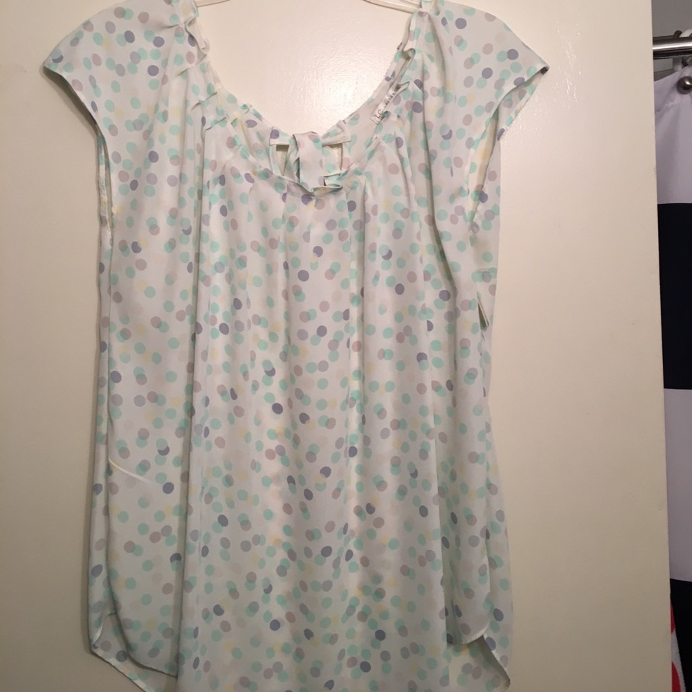 Lauren Conrad Pleated Neck Blouse