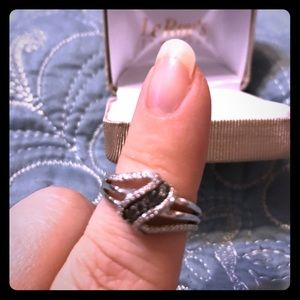 Black and white diamond ring. Size 7