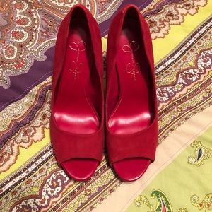Jessica Simpson Red Suede Pumps