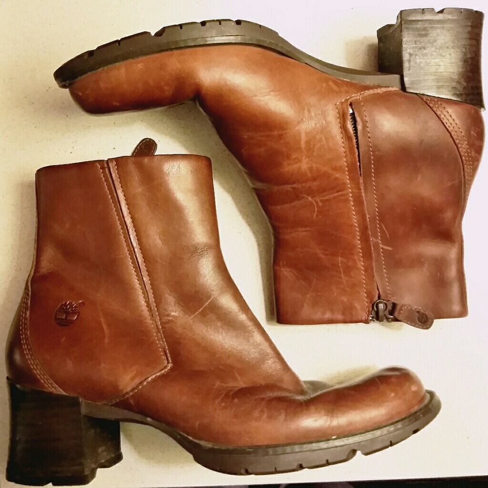 Timberland brown leather comfort ankle boots
