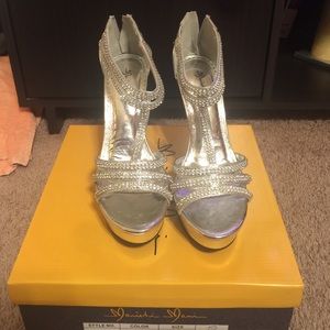 Rhinestone Strappy Heels