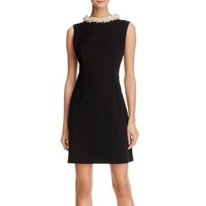 Betsey Johnson Pearl Embellished Crepe Dress