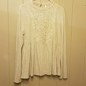 High Neck Top With Lace Detail