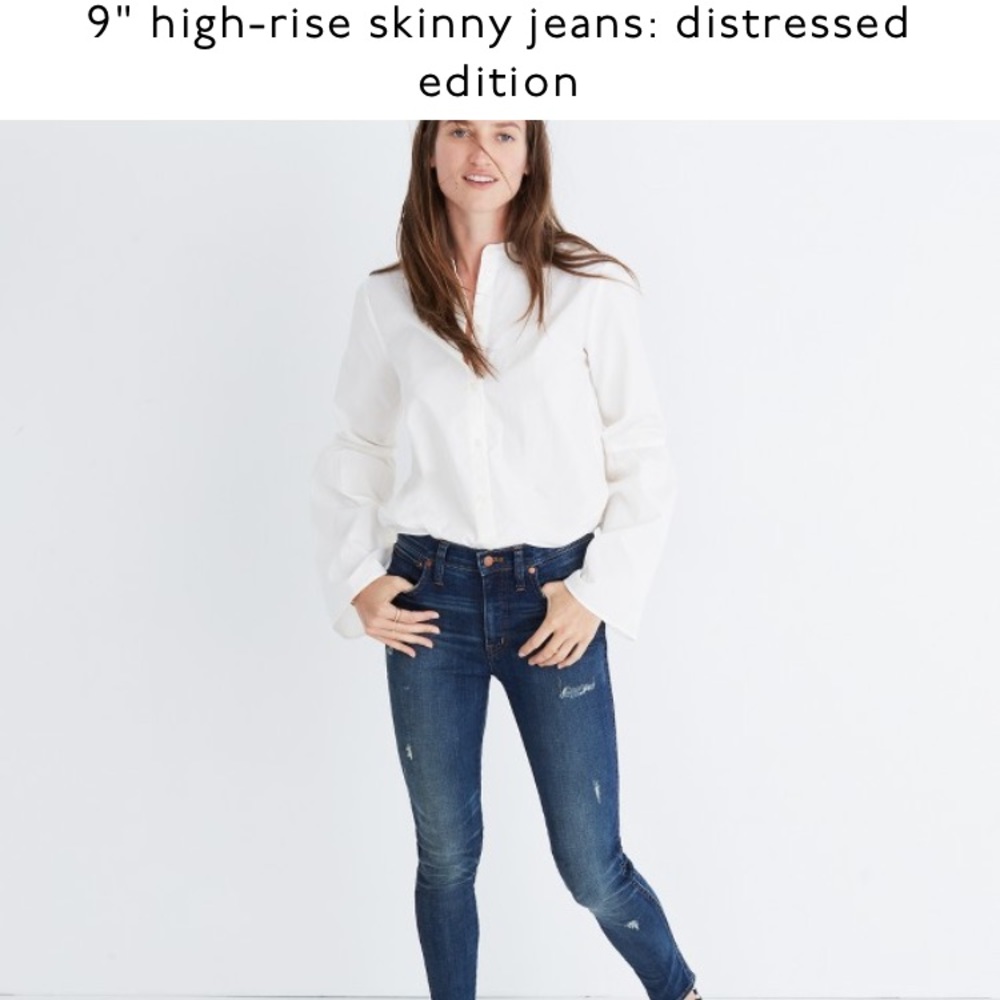 Madewell 9" skinny jean distressed edition