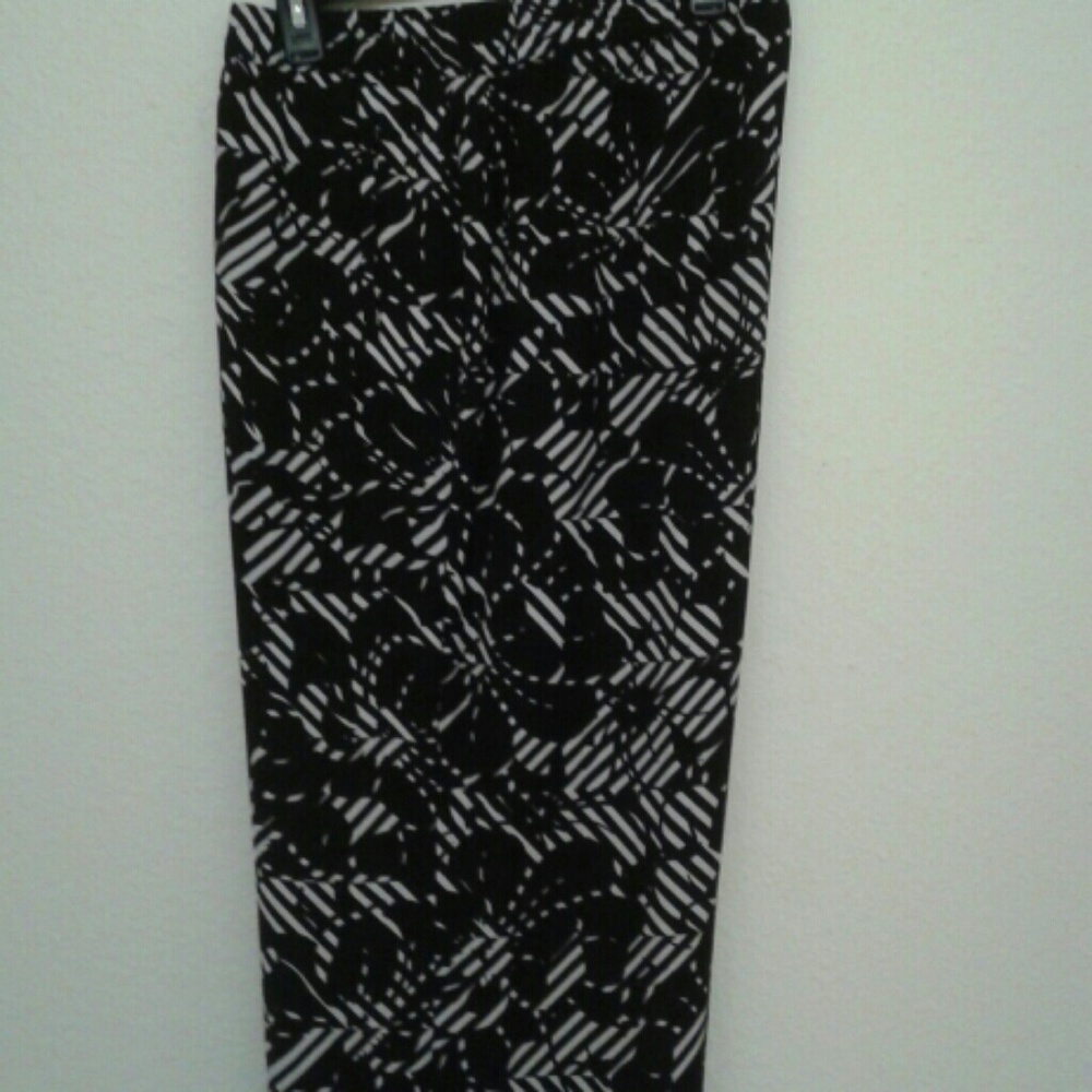 Floral-Striped Abstract Pant