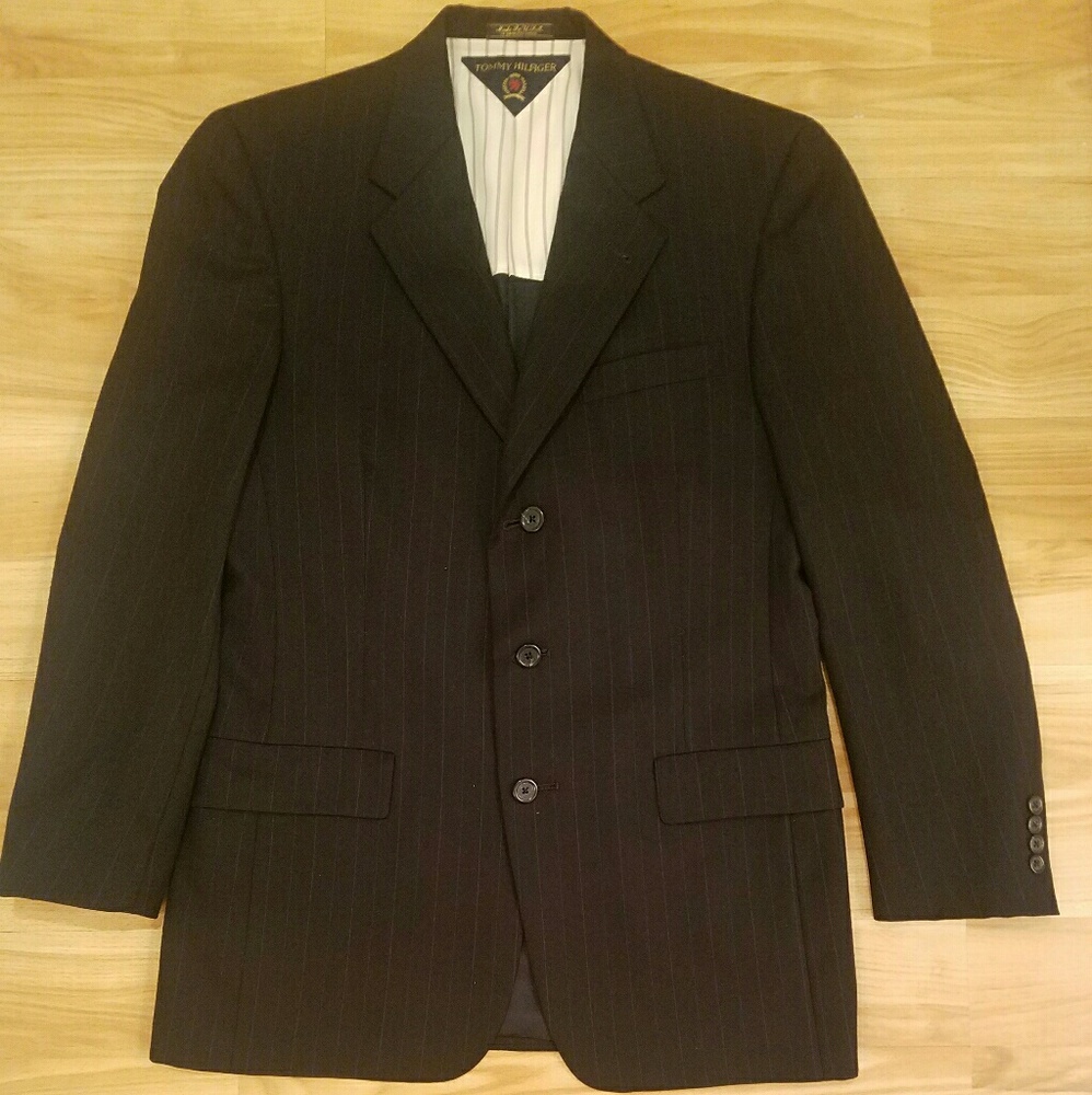 Tommy Hilfiger Vintage Navy Pinstripe Men Suit
