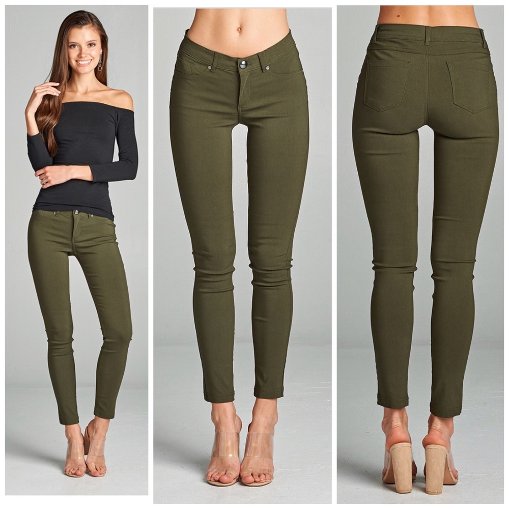 🆕🌸 Olive 5 Pocket Skinny Ponte Pant - Picture 3 of 6