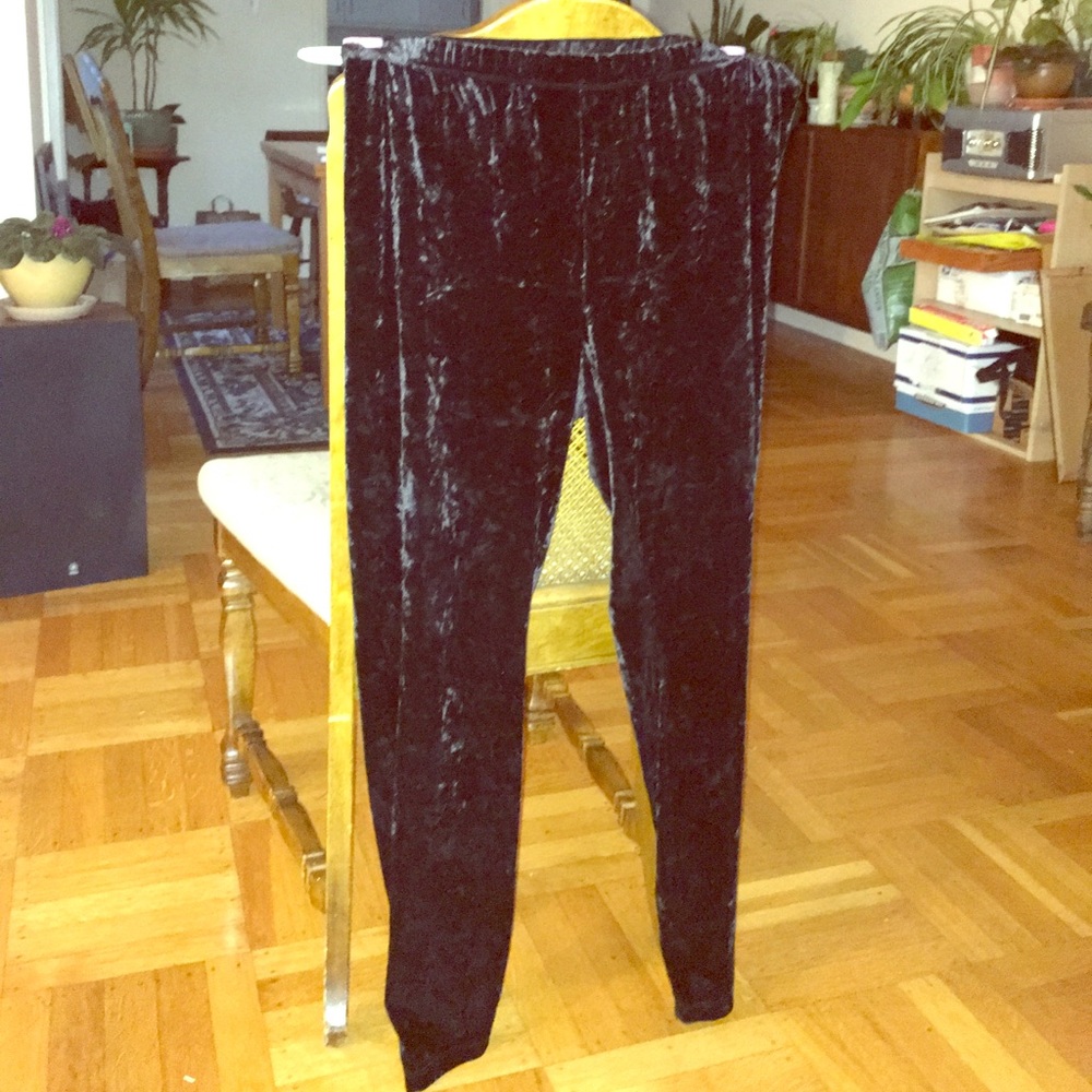 Black Crushed Velvet Leggings
