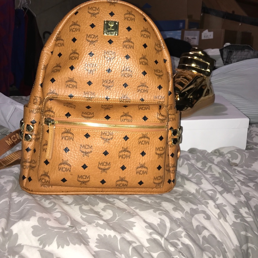 Mcm side stud stark bookbag