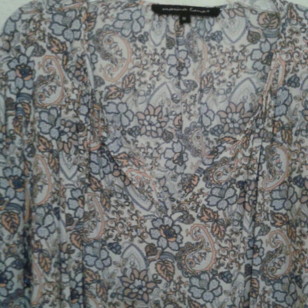 Paisley Print Blouse 3/4 Sleeve