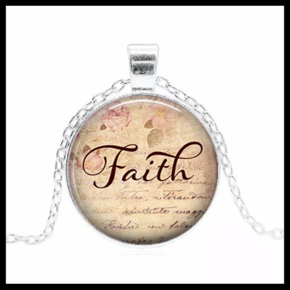 Beautiful Faith Glass Dome Necklace
