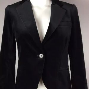 Theory black velvet one button Jacket size 4