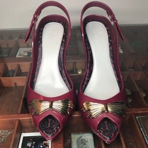 Melissa + Jason Wu Lady Dragon Heel Merlot Size 7