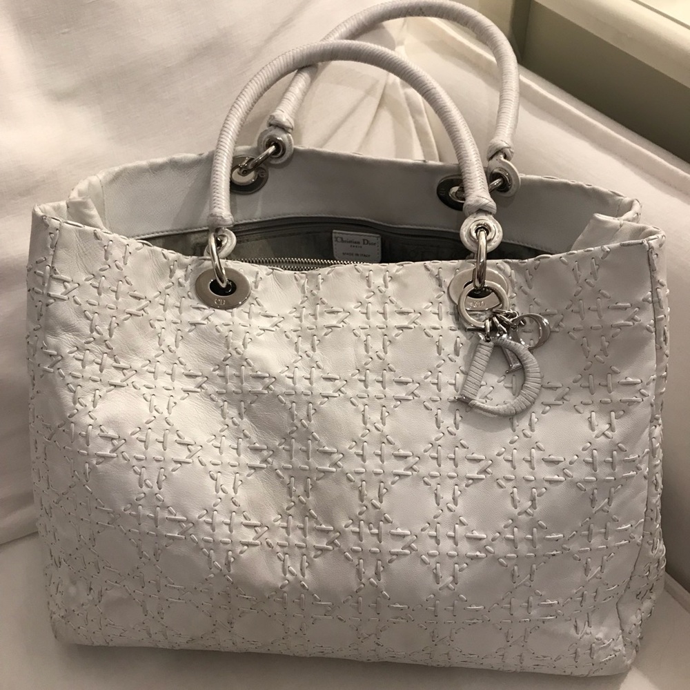 Christian Dior Large Ivory Lady Dior - Picture 1 of 7