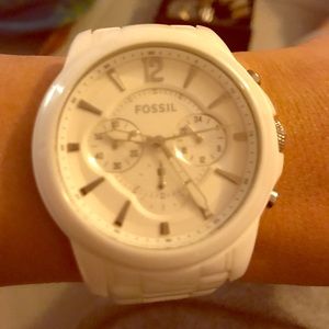 Fossil ceramic chronograph watch