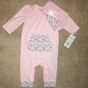 NWT Cat & Jack Pants Romper with Bibdanna