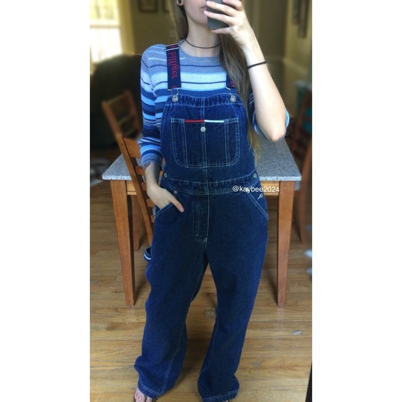 Tommy Hilfiger Denim - 🍂Rare Vtg 90’s Tommy Hilfiger Logo Strap Overalls