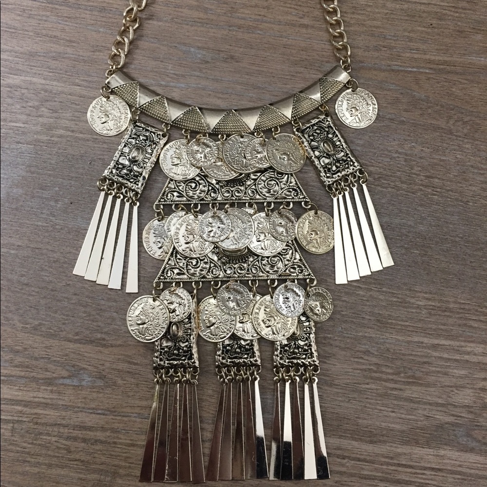 Gold Statement Necklace - image 1