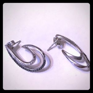 Black and white diamond earrings