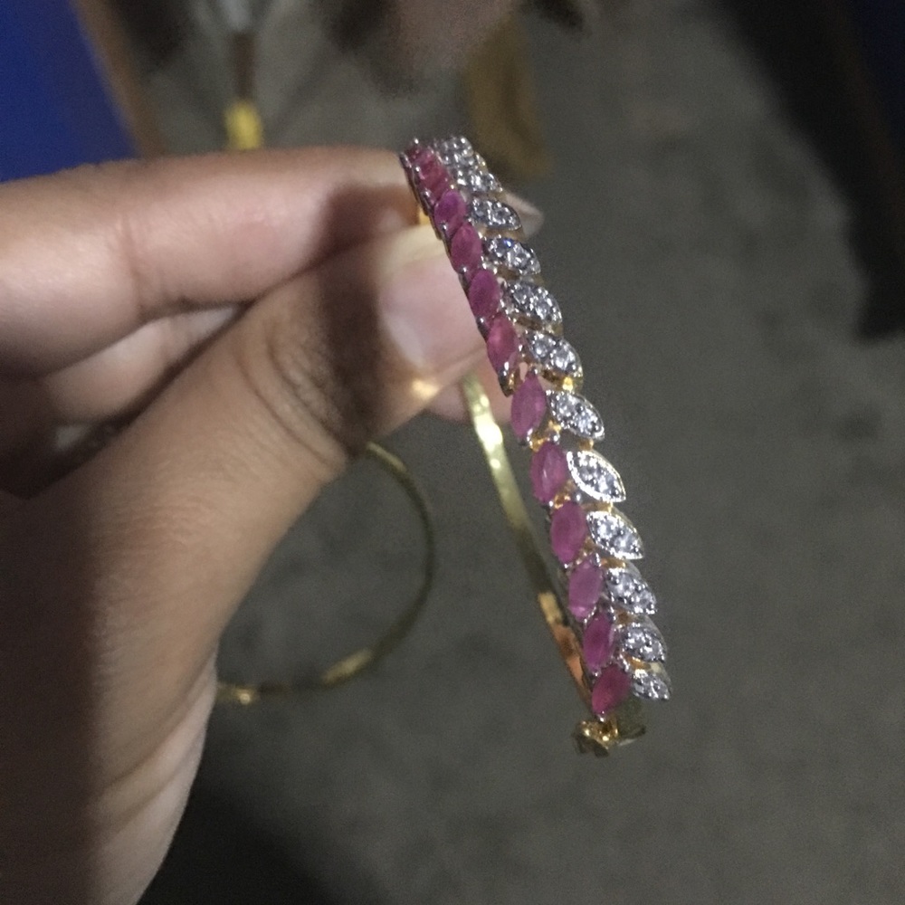 Ruby And Cubic Zarconia Bangle - image 1