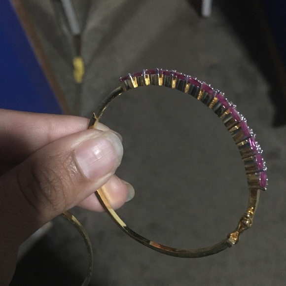 Ruby and cubic zarconia bangle - Picture 2 of 4