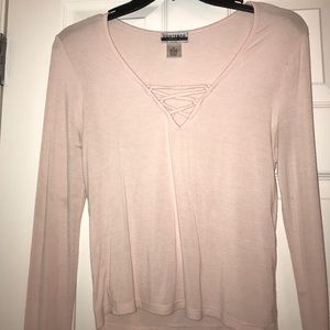 Pastel pink long sleeve shirt
