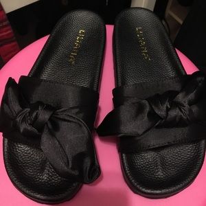 Black Bow Slides (Fenty Puma Inspired)
