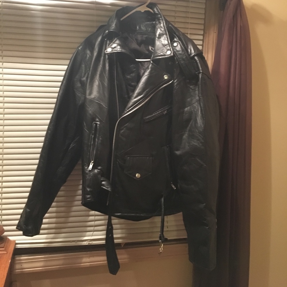 Black leather jacket
