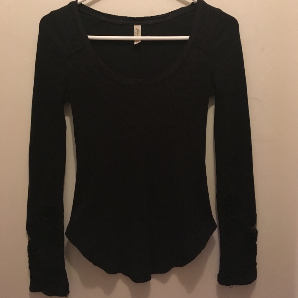 Free People Thermal Long-Sleeve Top (Black)
