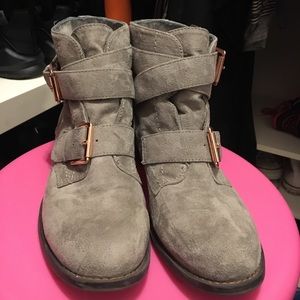 Grey Suede Booties