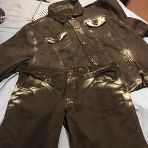 Akoo Denim jacket and jeans