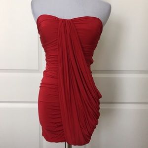 Bebe backless drapped dress