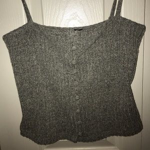 Grey button down tank top