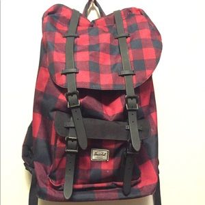 Herschel Backpack- Red & Blue Plaid