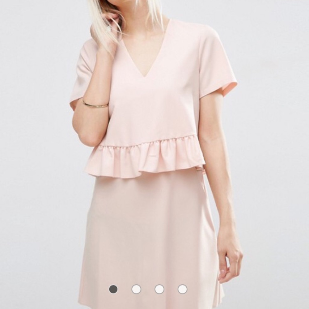 ASOS short sleeve double layer ruffle dress