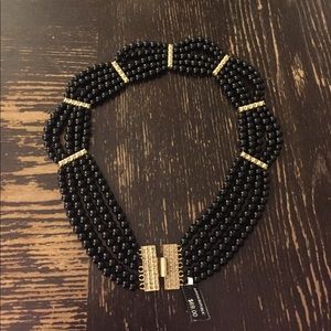 Banana Republic Black beaded choker necklace