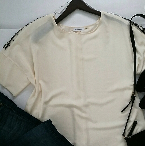 Calvin Klein Off White Blouse - Picture 3 of 5