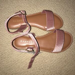 Pink Faux Suede Sandals