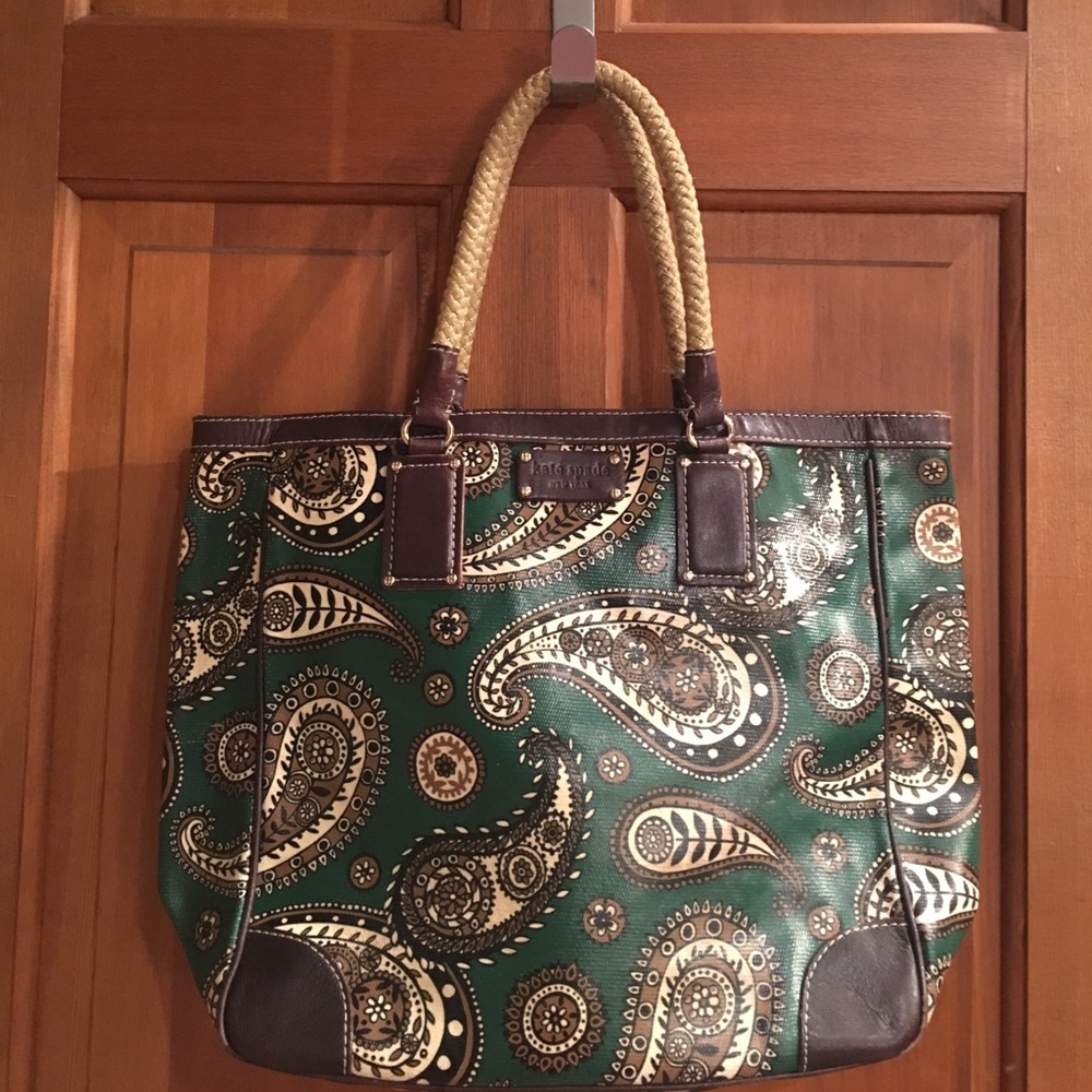 Great  Kate Spade paisley print leather tote!