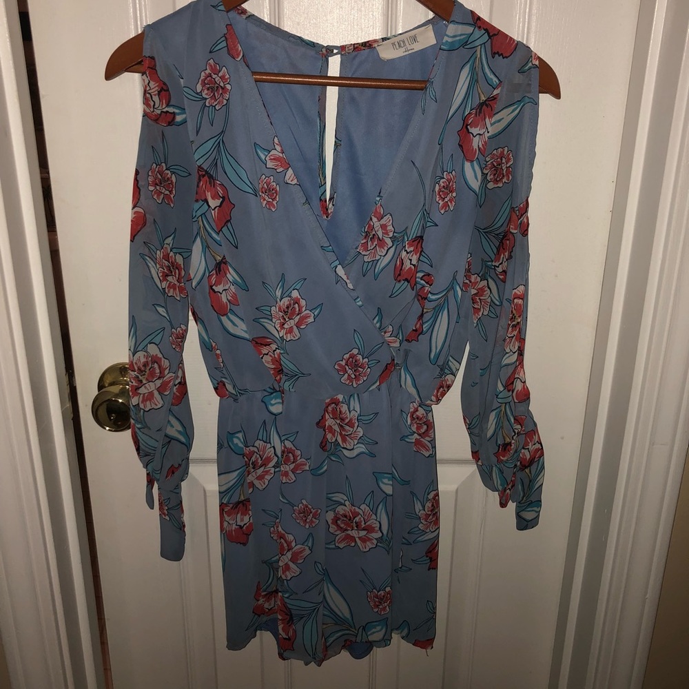 Peach Love - Floral Romper