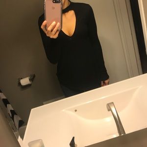 Express black long sleeved choker top, never worn!