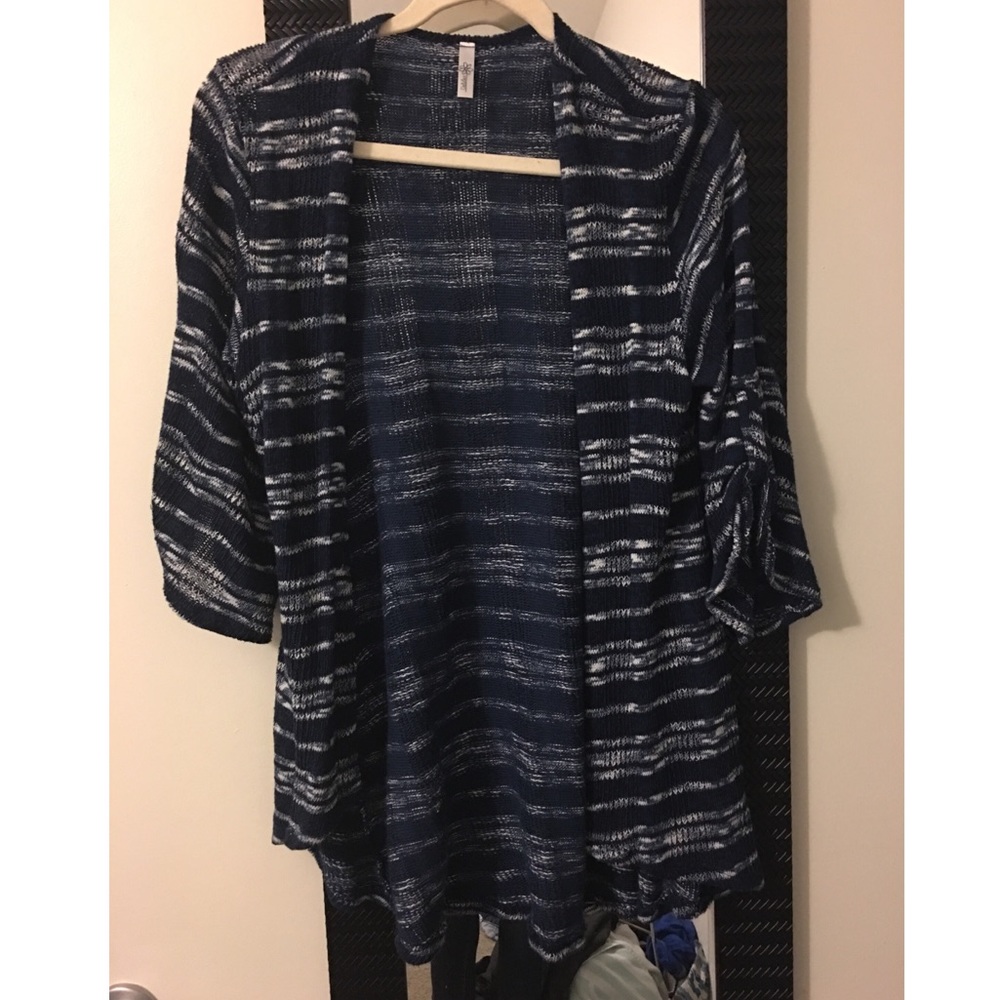 Blue striped cardigan