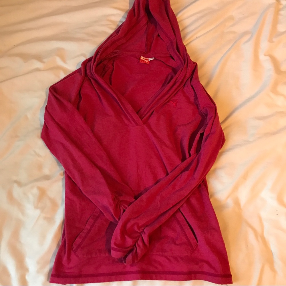 light and soft hot pink puma hoodie