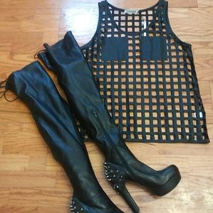 Faux leather  jersey