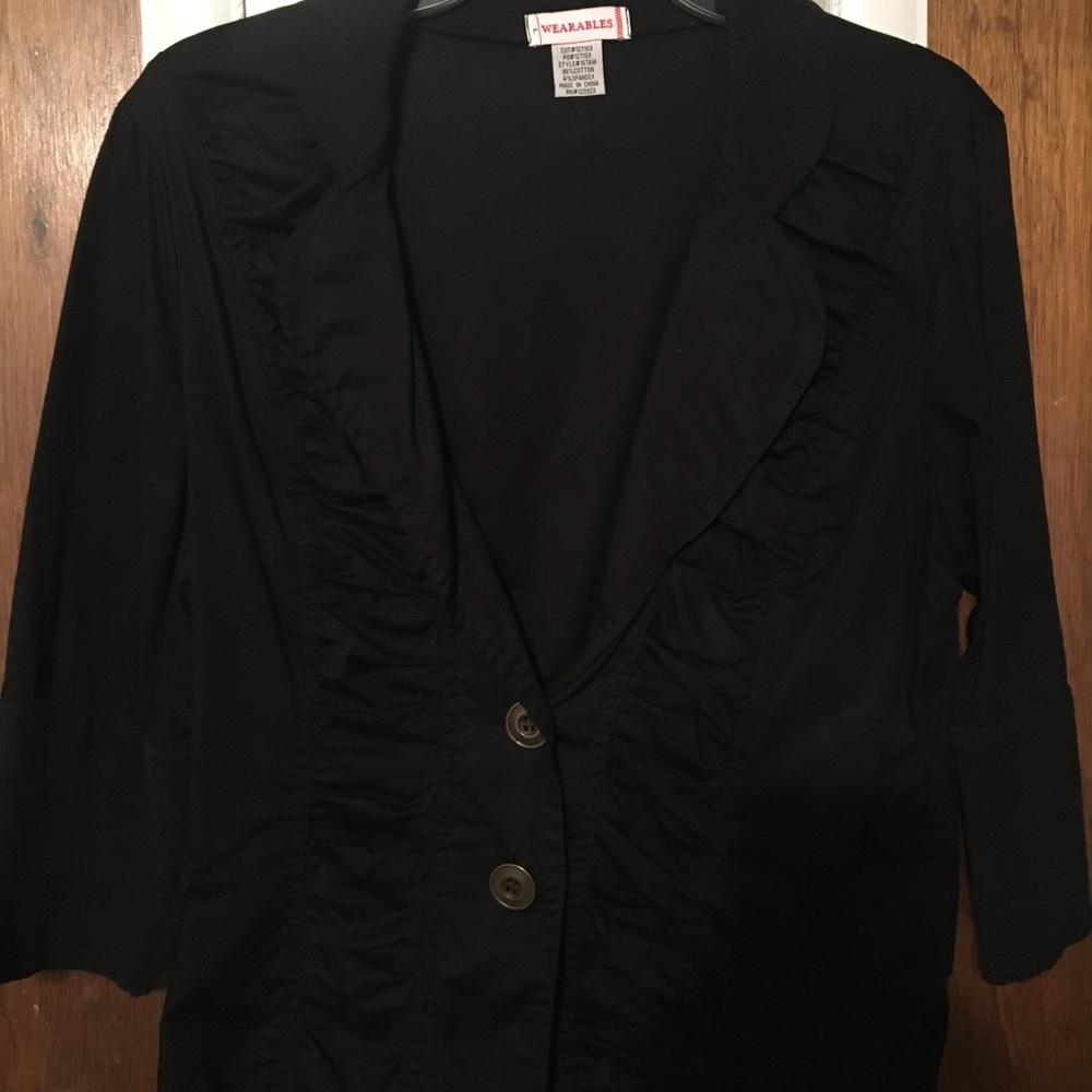 Black button up dress jacket