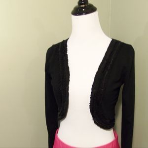 Black bolero with sequin ruffle embellishment SO