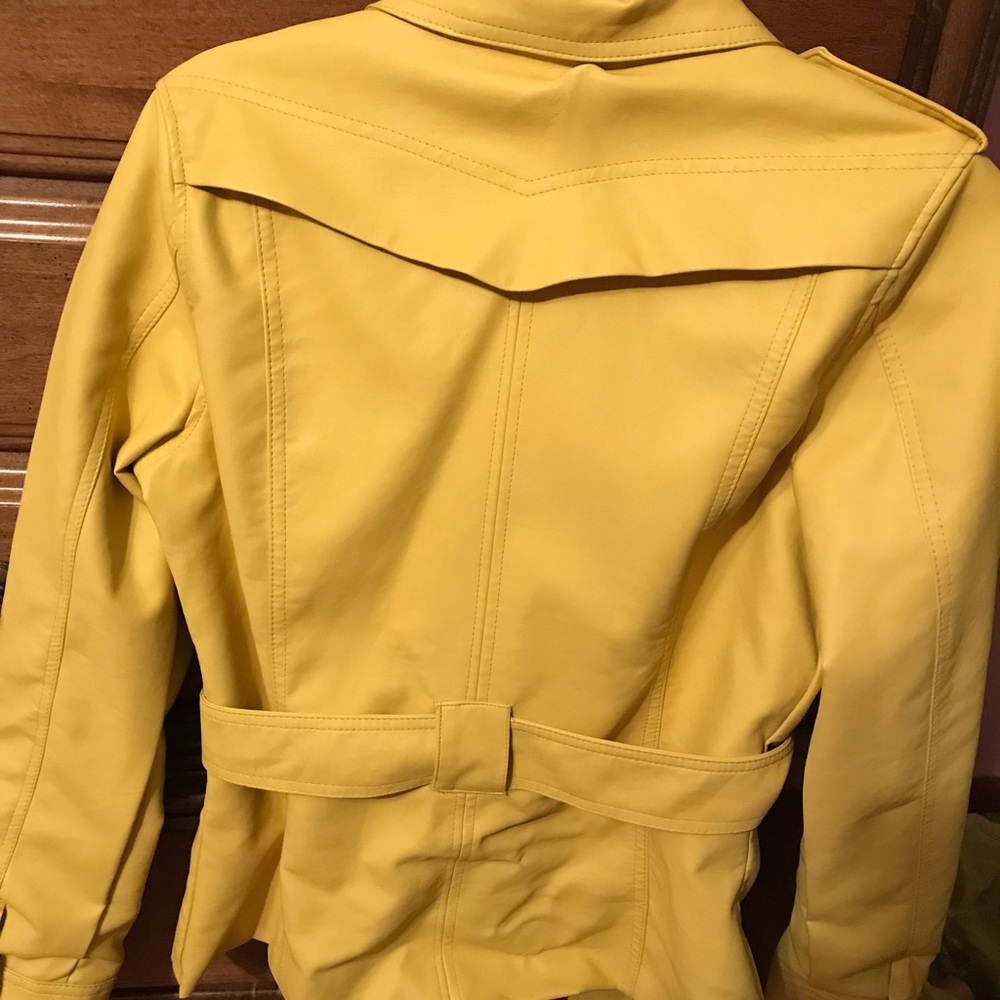 Mustard yellow leather jacket
