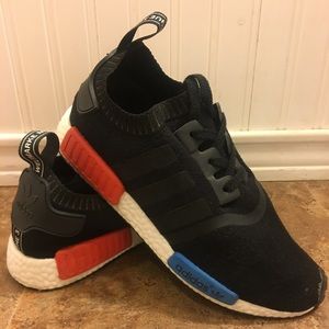 Adidas NMD_R1 PrimeKnit Black/Red/Blue M 7 W 9