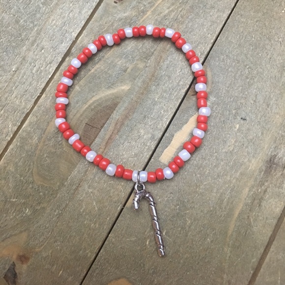 Handmade Jewelry - Red & White Candy Cane Bracelet
