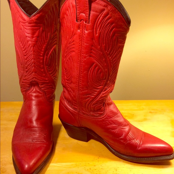 bright red cowboy boots
